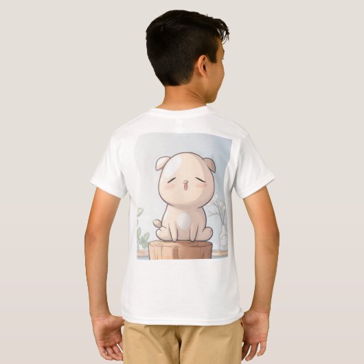 Es ist ein T - Shirt mit einem niedlichen Hund. (Schwarz voll)