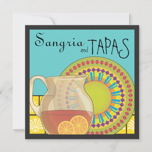 Es ist ein Tapas-Party! Glückliche Einladung (Vorderseite)