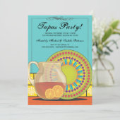 Es ist ein Tapas-Party! Glückliche Fiesta-Einladun Einladung (Stehend Vorderseite)