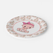 Es ist ein Teller für Babydusche (Schrägansicht)