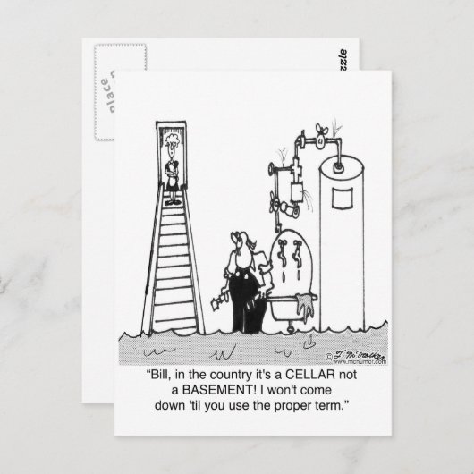 Es ist ein überfluteter Keller, kein Keller Postkarte (Vorne/Hinten)