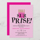 Es ist ein überraschender Pink Gold Glitzer 50. Ge Einladung (Vorne/Hinten)