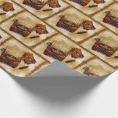Es ist ein Vintages Muster geschrieben Geschenkpapier (Ecke)