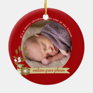 Es ist ein Weihnachtsbrauch für ein Foto/Name Keramik Ornament