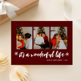Es ist ein wunderbares Leben Red Christmas Foto Co Feiertagskarte