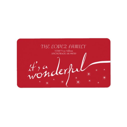 Es ist ein wunderbares Leben, Red Holiday Adressaufkleber (Vorne)