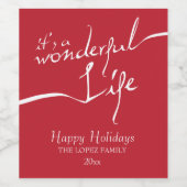 Es ist ein wunderbares Leben, Red Holiday Weinetikett (Einzelnes Label)