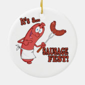 Es ist ein Wurst Fest Funny Swurst Kochen Cartoon Keramikornament (Hinten)