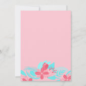 Es ist ein Zitat-Pink-Aquamarine Blütendusche Einladung (Rückseite)