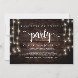 Es ist eine After-Wedding-Party, Rustikale Hochzei Einladung