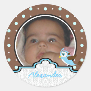 Es ist eine Ankündigung des Punkts eines Fotos für Runder Aufkleber