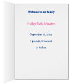 Es ist eine Ankündigung eines Mädchens mit doppelt (Innen (Rechts))