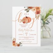 Es ist eine Baby Arch Rustic Floral Baby Dusche Einladung (Stehend Vorderseite)