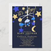 Es ist eine Baby-Baby-Dusche auf Boy-Moon-Stars-Cr Einladung (Vorderseite)