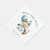 Es ist eine Baby Baby-Dusche für Boy Blue Fox Anim Serviette (Ecke)