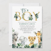 Es ist eine Baby-Baby-Dusche für Jungen Safari Jun Einladung (Vorderseite)