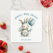 Es ist eine Baby Baby-Dusche von Boy Bunny Blue An Serviette (Beispiel)