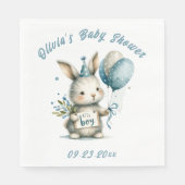 Es ist eine Baby Baby-Dusche von Boy Bunny Blue An Serviette (Vorderseite)