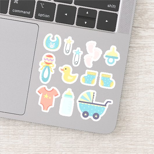 Es ist eine Baby Blue Baby Dusche Aufkleber (Detail)