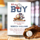 Es ist eine Baby Blue Baseball Themed Baby Dusche Einladung