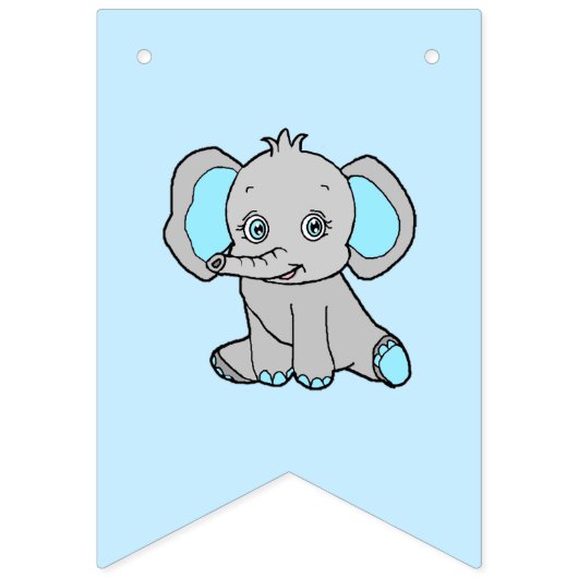 Es ist eine Baby, Blue Elephant Themed Baby Dusche Wimpelkette (Dritte Fahne)