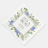 Es ist eine Baby Blue Hydrangeas Baby Dusche Serviette (Ecke)