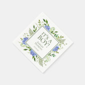 Es ist eine Baby Blue Hydrangeas Baby Dusche Serviette (Ecke)