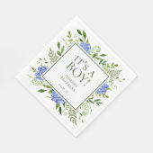 Es ist eine Baby Blue Hydrangeas Baby Dusche Serviette (Ecke)