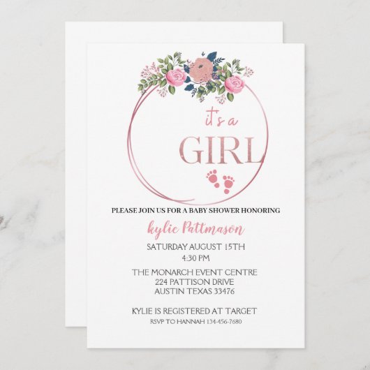 Es ist eine Baby-Blumendusche Save The Date (Vorne/Hinten)