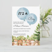 Es ist eine Baby-Boy-Dusche für junge Leute aus Wo Einladung (Stehend Vorderseite)