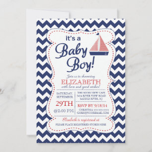 Es ist eine Baby Boy Sailboat Nautical Baby Shower Einladung