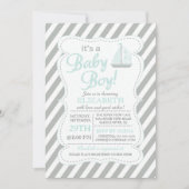 Es ist eine Baby Boy Sailboat Nautical Baby Shower Einladung (Vorderseite)