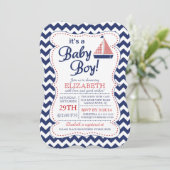 Es ist eine Baby Boy Sailboat Nautical Baby Shower Einladung (Stehend Vorderseite)