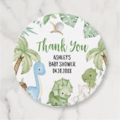 Es ist eine Baby-Dinosaurier-Kinderdusche Geschenkanhänger (Vorderseite)