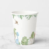 Es ist eine Baby-Dinosaurier-Kinderdusche Pappbecher (Rückseite)