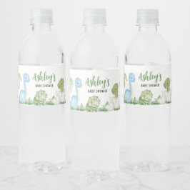 Es ist eine Baby-Dinosaurier-Kinderdusche Wasserflaschenetikett