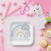 Es ist eine Baby-Dusche aus Boy Blue Pastel Rainbo Pappteller (Party)