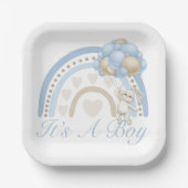 Es ist eine Baby-Dusche aus Boy Blue Pastel Rainbo Pappteller (Vorderseite)
