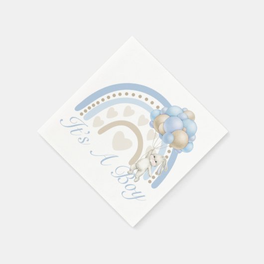 Es ist eine Baby-Dusche aus Boy Blue Pastel Rainbo Serviette (Ecke)