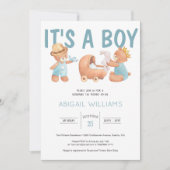 Es ist eine Baby-Dusche aus Boy Teddy Bear Einladung (Vorderseite)