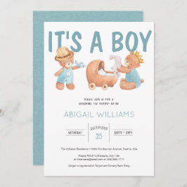 Es ist eine Baby-Dusche aus Boy Teddy Bear Einladung