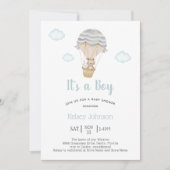 Es ist eine Baby-Dusche aus Boy Woodland Teddy Bea Einladung (Vorderseite)