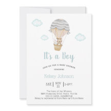 Es ist eine Baby-Dusche aus Boy Woodland Teddy Bea