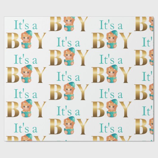 Es ist eine Baby-Dusche Dinosaurier Geschenkpapier (Flach)