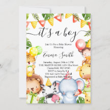 Es ist eine Baby-Dusche für junge Jungle Safari-Ti