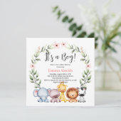 Es ist eine Baby-Dusche für junge Jungle Safari-Ti Einladung (Stehend Vorderseite)