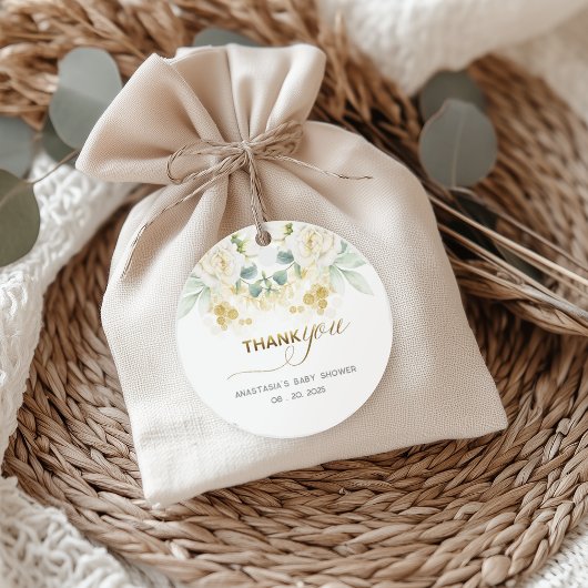 Es ist eine Baby-Dusche - Gold Balloon & Greenery Geschenkanhänger