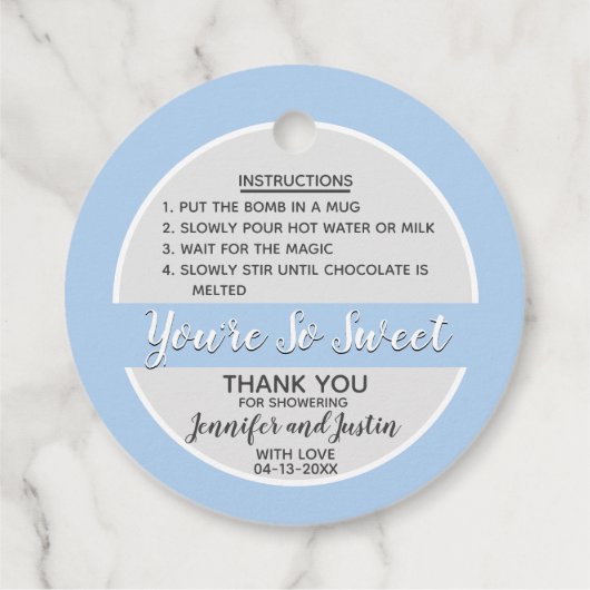 Es ist eine Baby-Dusche | Heiße Kakaombe Geschenkanhänger (Rückseite)