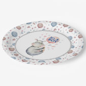 Es ist eine Baby-Dusche Pappteller (Schrägansicht)