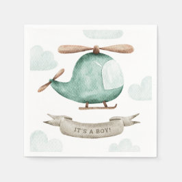 Es ist eine Baby-Dusche | Pilot von Hubschraubern Serviette